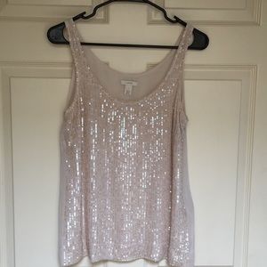 JCrew silk sequined tank top